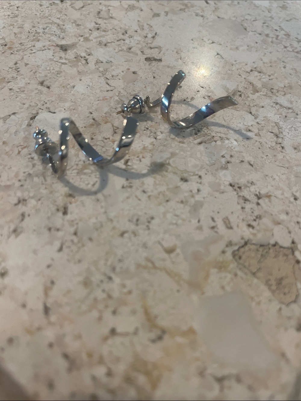 Silver Twist Spiral Stud Earrings - Women Jewelry